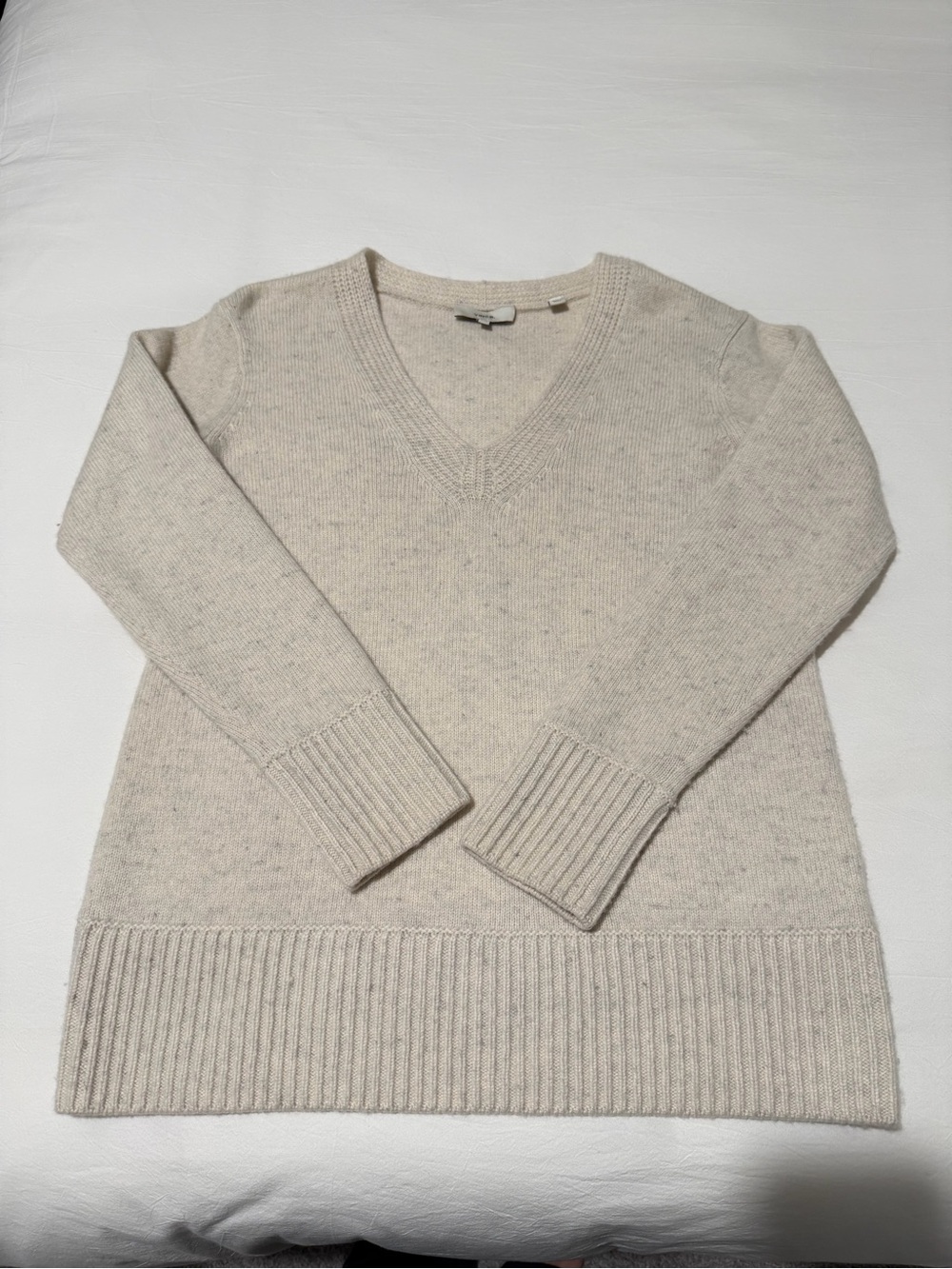 Vince Cream-Tone V-Neck Sweater